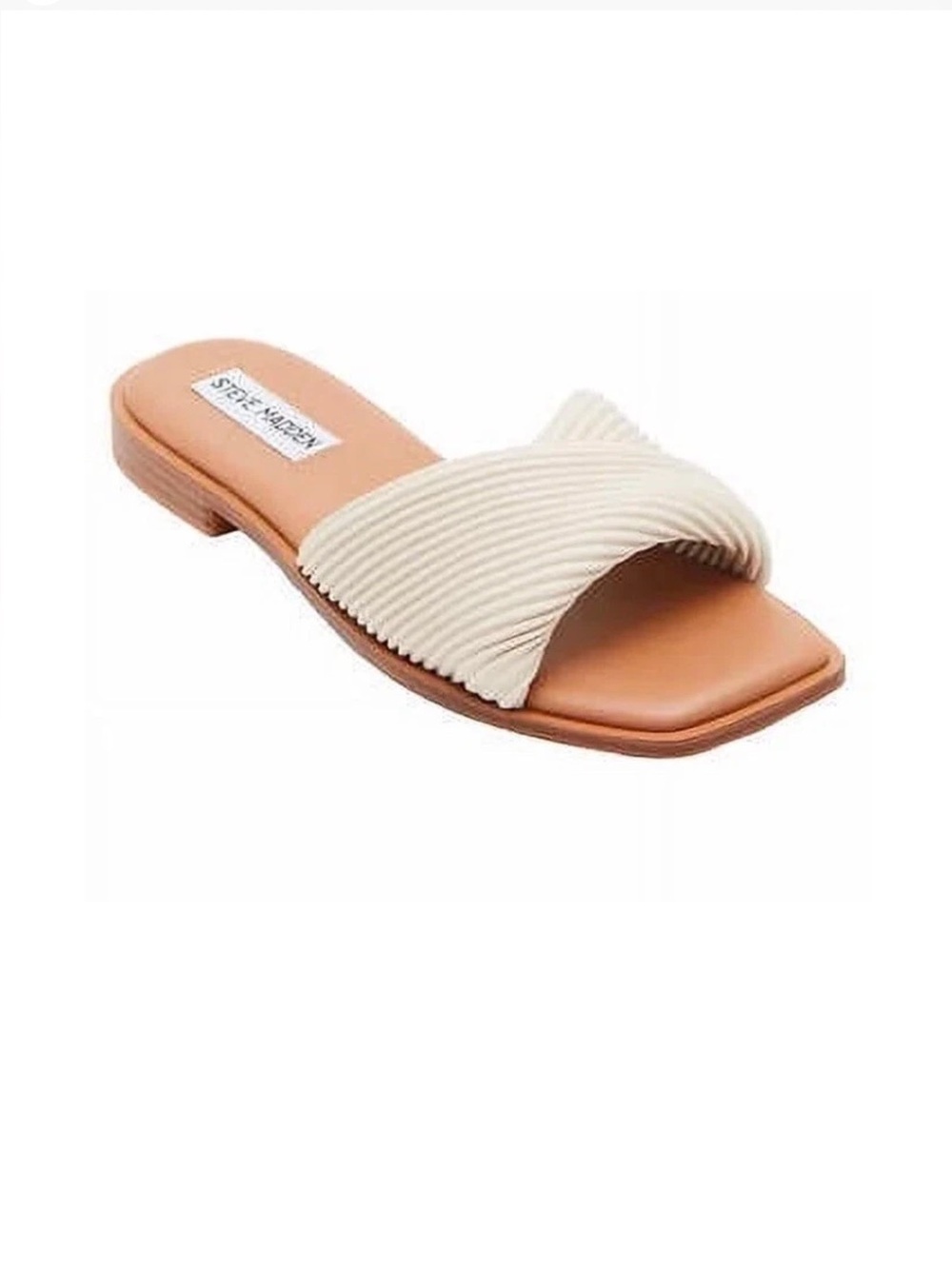Steve Madden’s LIMITT Women's Cross Textured Bone Leather Sandal